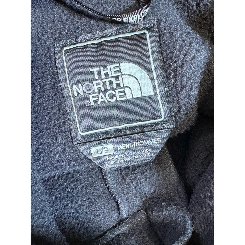 The North Face Denali Polartec Fleece Jacket Mens Large Black Red Logo Full Zip